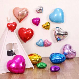 10 piezas de globos de aluminio con forma de corazón de 5/10/18 pulgadas, en rojo, rosa, dorado y negro, ideales para el Día de San Valentín, Día de la Madre, despedida de soltera, decoración de fiesta de cumpleaños