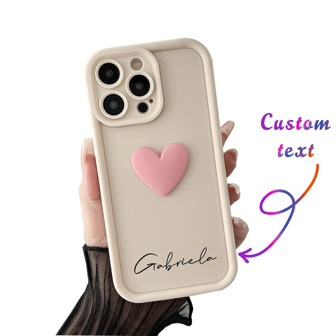 Cute INS Heart Personalized Name Case Compatible With Iphone 16 15 14 13 12 11 Pro Max Luxury Soft Silicone Custom DIY Cover 15 Pro Max,Stylish,Colorful,Vintage,Cute,Contracted,Funny,Custom,Personalized,Unique,Customized,Ideal Gifts For Him,Ideal Gifts For Her,Boyfriend,Girlfriend,Family,Friends,Grandparents,Couple,For Anniversaries,For Birthdays,Customized Phone Cases,Easy Comfort,Cell Phones & Accessories,Season Picks,Fashionable Personalized Phone Case