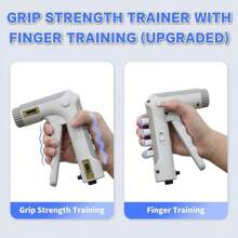 Grip Strength Trainer With Finger Exerciser, Adjustable Resistance Hand Gripper, Hand Exerciser With Counting For Muscle Building(10-130 LBS) - 白色 - 查看 3