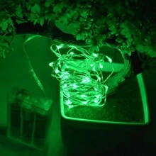 LED 灯串 20 米 200LED 仙女灯，AA 电池供电仙女灯串，防水银线铜线灯串适用于 DIY 婚礼宿舍、卧室、派对、花卉装饰、生日装饰、校园装饰、节日装饰、庭院花园装饰等 - 綠色 - 查看 5
