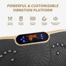 Vibration Plate Exercise Machine, Whole Body Workout Fitness Vibration Plate, Vibration Power Plate With Resistance Bands,Slim Vibration Platform For Home Training & Shaping,99 Levels - Gold - View 3