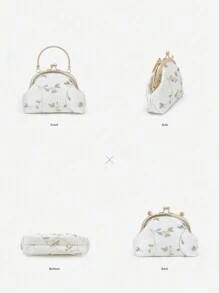Vintage-Style Embroidered Floral Women Handbag, Chinese Traditional Qipao/Cheongsam Clutch, Retro Flower Purse For Formal Party, Wedding, Evening Gown, High-End Fashion Lady Envelope Clutch Crossbody Bag