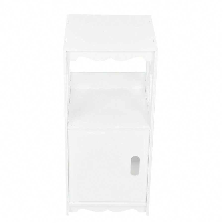 Bedside Table Nightstand Storage Cabinet Side Table Storage Shelf Unit For Bedroom Living Room Bathroom - trắng - Xem 1