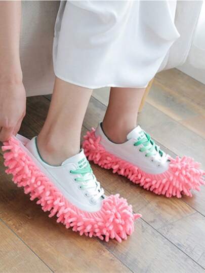 2pcs Removable Blends Mop Cover,Daily Blue Washable Mopping Slippers Cover For Cleaning And Mopping Organize And Storage,For Household,Office,School,Shoes And Boots Accessories