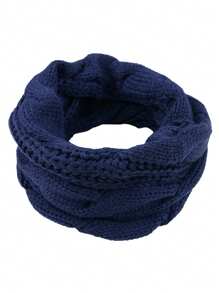 加厚保暖针织围巾，罗纹针织冬季圆围巾，男女皆宜，适合婚礼、派对、约会等各种正式或休闲场合。 - 彩色 - 查看 3