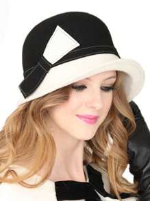 HIMESPORT Sombrero de fieltro de lana blanco de ala ancha con lazo para mujer y dama. Sombrero de copa, sombrero de fieltro, sombrero para fiestas de té, vestidos de boda, iglesia, carreras de Derby, sombrero de cóctel, sombrero de pillbox