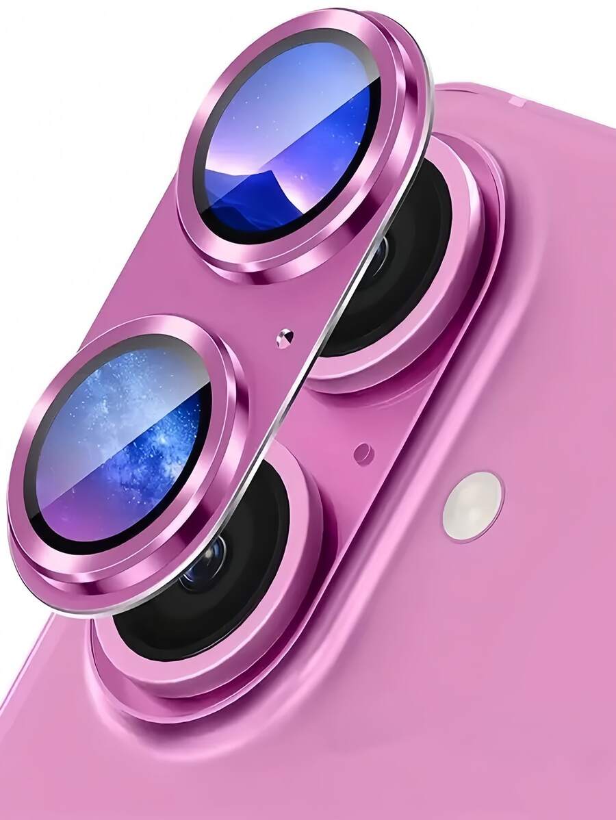 1 套哑光金属手机镜头保护膜适用于 iPhone 16 易粘贴、高清、不易碎 - 彩色 - 查看 1