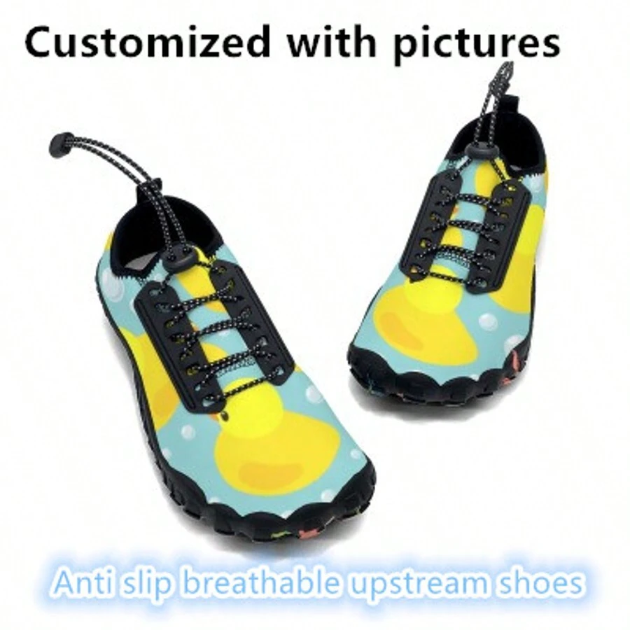 Customized Five-Toe Water Shoes With Laces, Unisex Hiking/Beach Aqua Socks