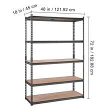 Storage Rack 72 In. H X 48 In. W X 18 In. W X 18 In. D ,Garage Storage Shelves 5 Tiers Adjustable 2000 Lb. Load Capacity