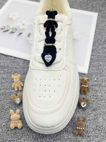 6 件装水钻熊鞋带饰物 ABS 可爱带扣装饰 DIY 闪亮心形鞋带夹配饰装饰饰品适合女士运动鞋靴子圣诞节万圣节生日派对礼物（不含鞋子） - 多款式6個 - 查看 2