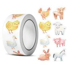 1卷动物贴纸奖励贴纸，可爱动物太空贴纸，办公用品激励贴纸，动物派对礼品贴纸，每卷500张，圣诞礼物创意，节日礼物推荐 - 多色 Style3 - 查看 20