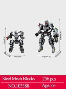 8 Styles Creative Steel Mech Robots Building Blocks Kid's Birthday Gifts Cool Transformation Weapon Warrior Model Bricks - Multicolor - View 8