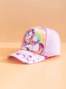 1pc Cute Pink Unicorn Theme Children's Baseball Cap, Small And Fitting Children's Head Shape, Lightweight And Comfortable, Lovely Accessory For Daily Outfit, Also A Thoughtful Gift For Little Kids. - Pink - View 13
