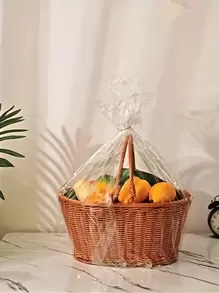 1卷透明玻璃纸，透明花束包装纸，塑料防尘包装纸，适用于礼品篮、鲜花、工艺品、零食和甜点 - 彩色 - 查看 4