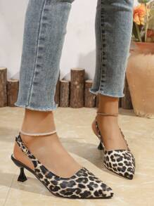 Neueste beliebte Leoparden-Muster modische vielseitige High Heels für Frauen