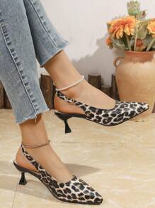 Neueste beliebte Leoparden-Muster modische vielseitige High Heels für Frauen