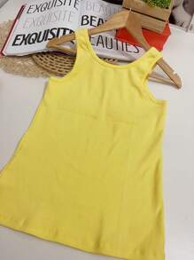 Women's Cotton Tank Top - Yellow - View 3