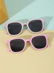 2pcs Kids Fashion Casual Fashion Glasses, Suitable For Playing, Outdoor Travel, Beach Vacation - Multicolor - View 6
