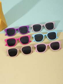 2pcs Kids Fashion Casual Fashion Glasses, Suitable For Playing, Outdoor Travel, Beach Vacation - Multicolor - View 3