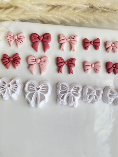 1/5pcs Set Mini Bow Clay Cutters, Polymer Clay Cutters For Earrings Making, Studs Clay Cutters For Polymer Clay Jewelry