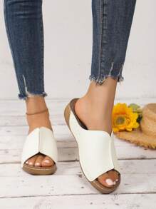 Women's Summer New Solid Color Thick Sole Non-Slip Casual Light Slide Sandals - White - View 2