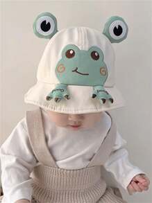 1pc Toddler's Cute Frog Printed Sun Hat, Versatile For Spring/Summer Wear