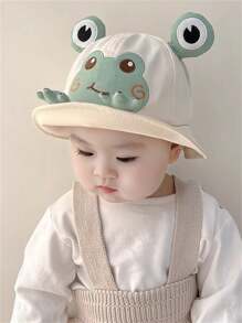 1pc Toddler's Cute Frog Printed Sun Hat, Versatile For Spring/Summer Wear