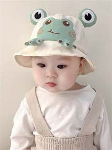 1pc Toddler's Cute Frog Printed Sun Hat, Versatile For Spring/Summer Wear