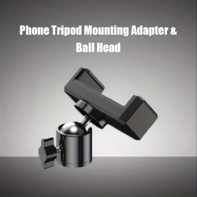 Universal Phone Clip, Live Streaming Stand Tripod Accessory Selfie Stick Phone Clip, 360 ° Adjustable Tripod Adapter 1/4 Inch Phone Fixing Clip