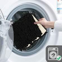 Microfiber Bath Mat, Soft Long Pile, Non-Slip,Washable, Toilet Mats,Carpet - Black - View 6
