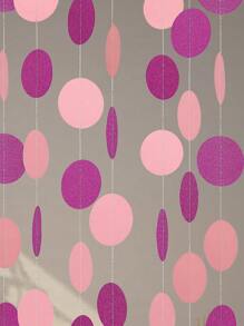 1 Set (2pcs) Paper Round Confetti Hanging Decorations For Party, Room Background, Celebration - Black - View 8