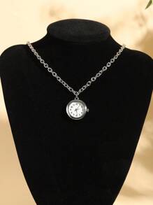 1 pezzo Orologio a pendente con quadrante rotondo al quarzo, adatto per uomo e donna, per uso quotidiano e da festa