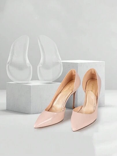 1 Pair Silicone Arch Support Insoles, Foot Pain Relief Cushion Pads Suitable For Women High Heels & Casual Shoes