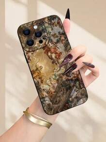 1 个创意个性化多色绘画印花保护手机壳，适合送给朋友、家人、情侣作为生日、圣诞节、新年的礼物，兼容 iPhone 16/15/14/13/12/11/Pro/ProMax/X/XR/XS/XSMAX/7/8/PLUS 和型号