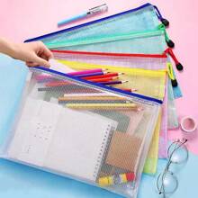 20PCS A4 Plastic Wallets File Folder Zip Lock Bags Document Wallet File Zipper Bags For Office Home School Supplies,Back To School,School Supplies - Multicolor - View 2