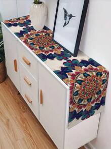 1pc Bohemian Patterned Table Runner, Home Decor Table Runner, Indoor & Outdoor Party Supplies, Room Decoration. Suitable For Home Kitchen Decor And Event Party Decoration - Multicolor - View 2