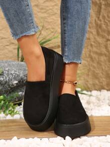 适合矮个子女士的时尚复古厚底系带运动鞋，防滑，天鹅绒材质，秋季新品