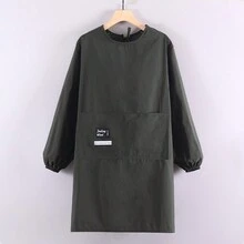 1pc Large Pocket Long Sleeve Apron, Fashionable New Waterproof And Stain-Resistant Apron For Household, Catering And Work Use