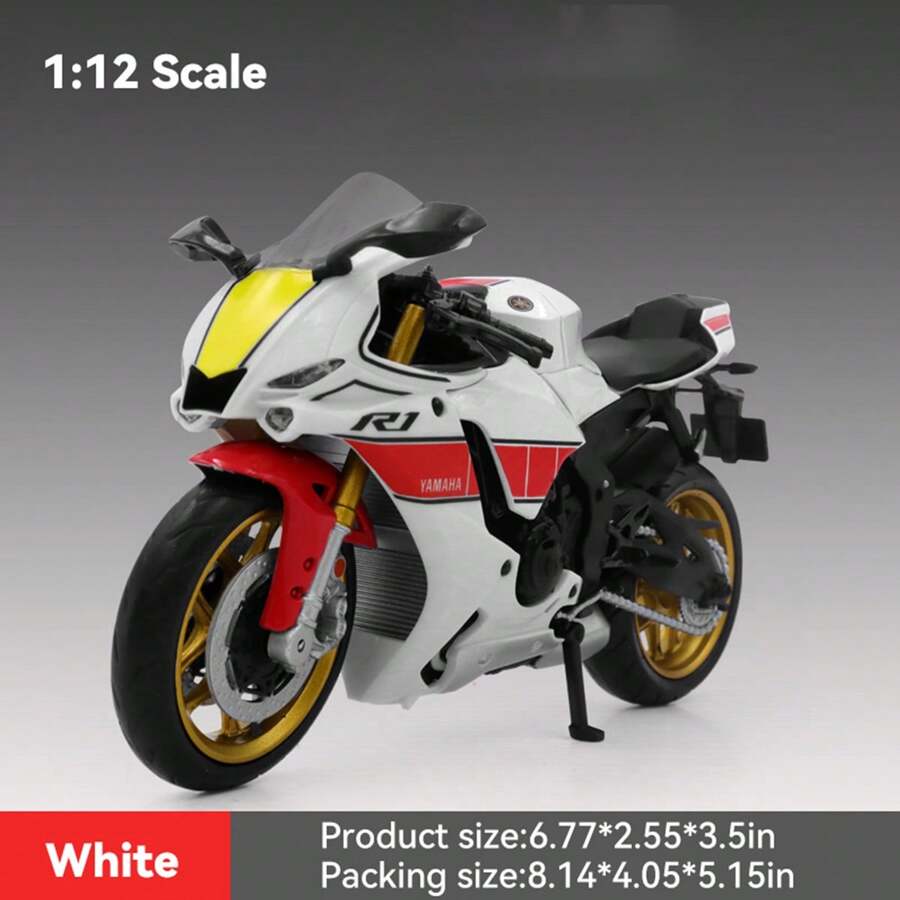 Makeda 1/12 Scale  YZF-R1M Diecast Toy Motorcycles, Motorcycle Model,R1 Motorcycle Toy Gifts For Boys Girls