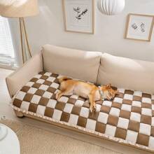 Sofa Covers Washable, Fuzzy Couch Covers For Pets, Dog Couch Cover, Pet Couch Cover For Sofa, Dog Couch Cover Protector, Non-Slip Sofa Cover 2 3 4 Seater Dog Sofa Cover For Living Room Thickened Quilted Plaid Pet Couch Cover - Coffee Brown - View 6