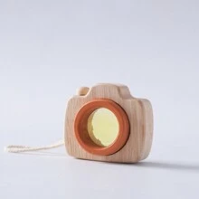 天然材质耐咀嚼防咬可爱相机出牙玩具，带系绳，训练宝宝的抓握能力和观察力