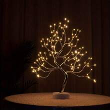 1PCS/2PCS 108 Simulated Led Tree Light Copper Wire Light, Touch Switch Home Romantic Decoration Night Light (Warm White) Without Battery, Outdoor Holiday Party Decoration, Wedding/Anniversary/Birthday/Thanksgiving/Halloween/Harvest Festival/Christmas/Valentine's Day Decoration - Warm Color-1PCS - View 10