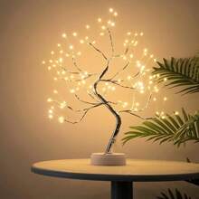 1PCS/2PCS 108 Simulated Led Tree Light Copper Wire Light, Touch Switch Home Romantic Decoration Night Light (Warm White) Without Battery, Outdoor Holiday Party Decoration, Wedding/Anniversary/Birthday/Thanksgiving/Halloween/Harvest Festival/Christmas/Valentine's Day Decoration - Warm Color-1PCS - View 2