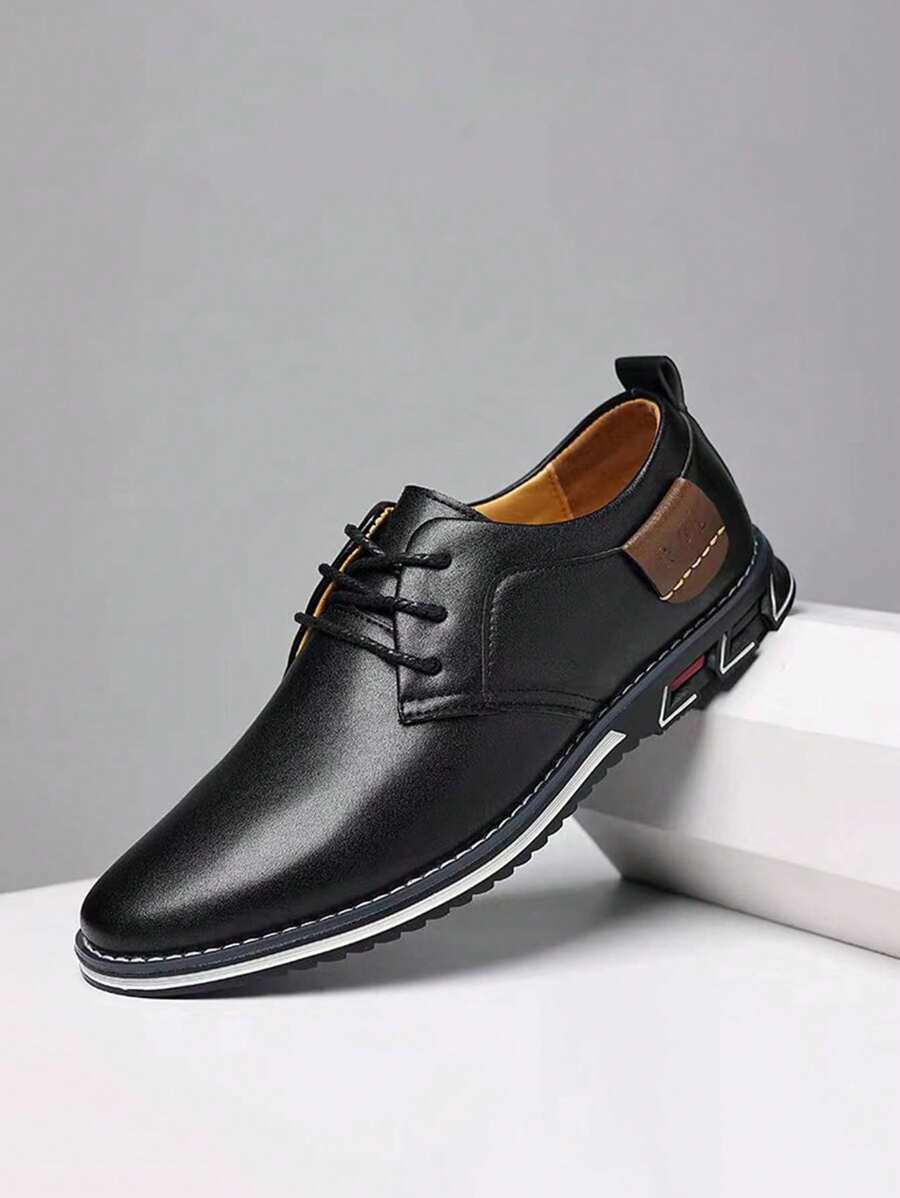 Korean Style Men Casual Soft Sole Business Leather Shoes, Versatile & For Young People
