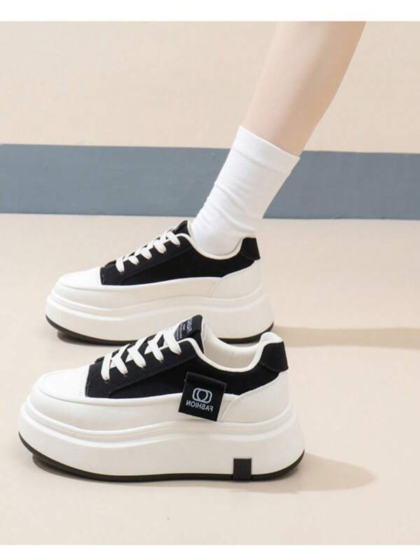 2025 Nuovi Sneakers Basse in Tela Traspiranti Stile Coreano Ins Autunno, Scarpe Casual da Donna con Suola Spessa e Platform