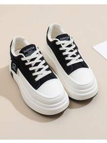 2025 Nuovi Sneakers Basse in Tela Traspiranti Stile Coreano Ins Autunno, Scarpe Casual da Donna con Suola Spessa e Platform