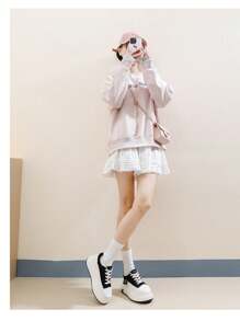 2025 Nuovi Sneakers Basse in Tela Traspiranti Stile Coreano Ins Autunno, Scarpe Casual da Donna con Suola Spessa e Platform