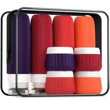 8-Piece Travel Toiletry Bottles Set, TSA Approved 3oz/85ml Travel Size Bathroom Essentials, Travel Containers With Clear Bag, Leakproof Silicone Squeeze Tube 90ml And 30ml Travel Size Cream Jars, Essential For Traveling, Cruises And Vacations - Multicolor - View 12