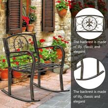 In/Outdoor Rocking Chair Metal Home Garden Patio Rocker W/Armrest Porch Lounge - 1 - View 4