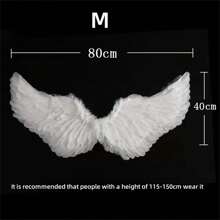 1pc Angel Wing Stage Performance Prop, Christmas Party Supplies Viral Feather Wings Halloween - Multicolor - View 4